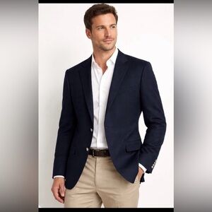 Michael Kors Mens Two Button Metal Buttons Blazer Navy Sport Coat Jacket 46L